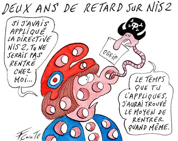 Dessin: Cyberattaques contre l’État : deux ans de retard sur la directive censée les prévenir